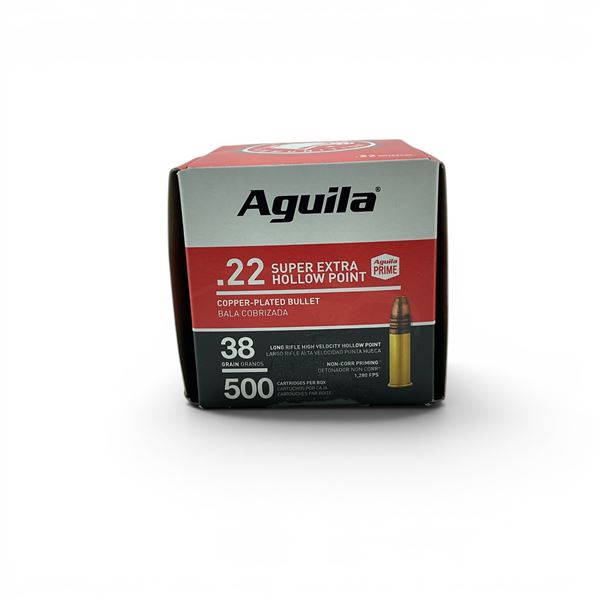 Aguila 22 LR 38 Grain CPHP Ammunition, 500 Rounds