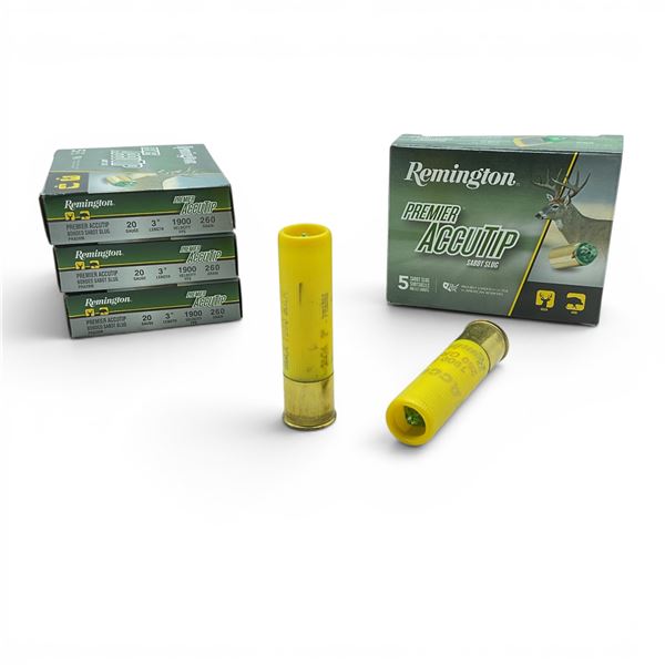 Remington 20 Gauge 3" Premier Accutip Bonded Sabot Slug Ammunition, 20 Rounds