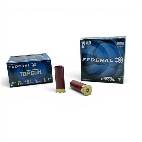 Federal Top Gun 12 Gauge 2 3/4" #8 Shot Ammunition, 50 Rounds