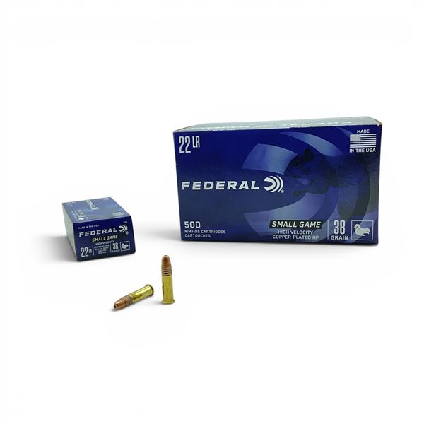 Federal Small Game 22 LR 38 Grain CPHP Ammunition, 500 Rounds