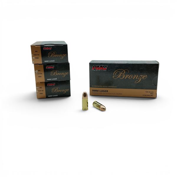 PMC Bronze 9mm Luger 124 Grain FMJ Ammunition, 200 Rounds
