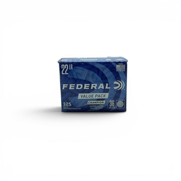 Federal Champion 22 LR 36 Grain CPHP Ammunition, 325 Rounds