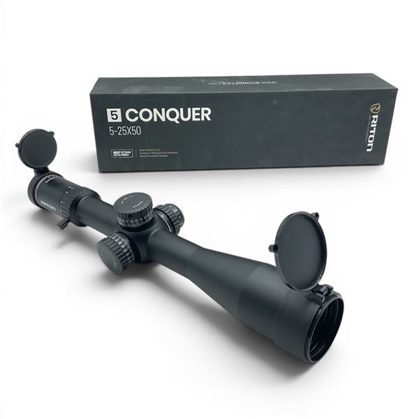 Riton 5 Conquer 5 - 25X 50mm FFP Illuminated Rifle Scope With BAF Reticle