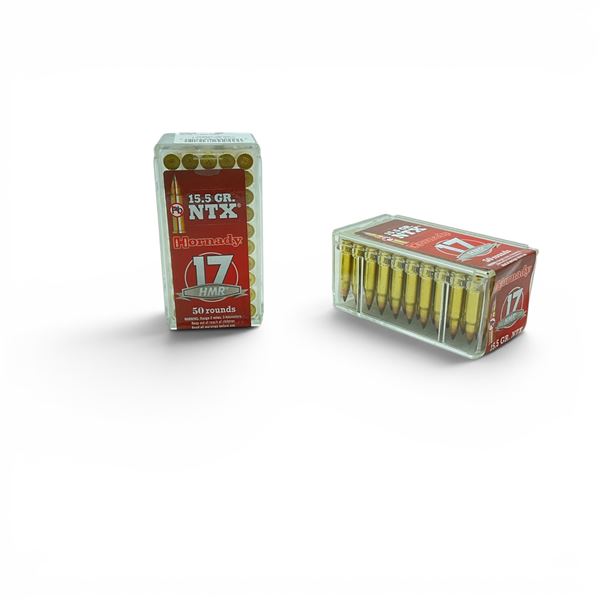 Hornady 17 HMR 15.5 Grain NTX Ammunition, 100 Rounds