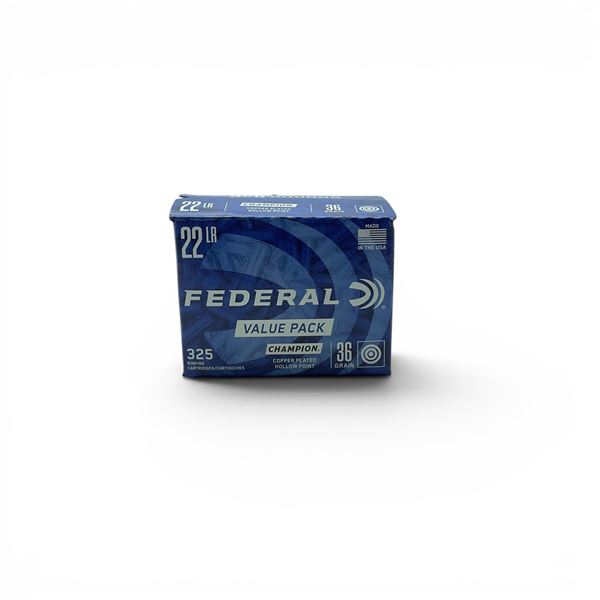 Federal Champion 22 LR 36 Grain CPHP Ammunition, 325 Rounds