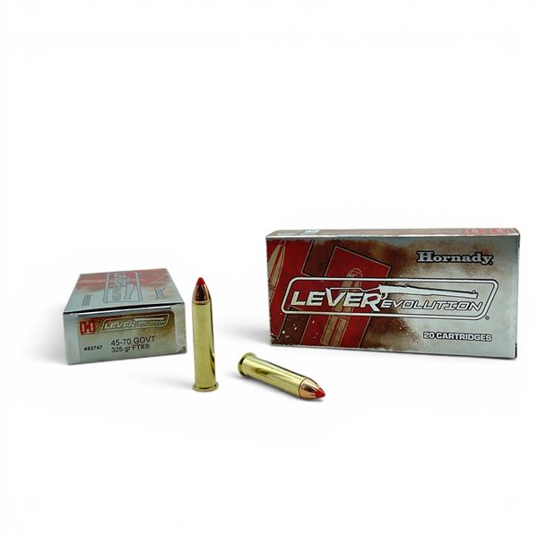 Hornady LEVERevolution 45-70 GOVT 325 Grain FTX Ammunition, 40 Rounds