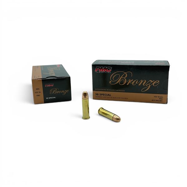 PMC Bronze 38 Special 132 Grain FMJ Ammunition, 100 Rounds