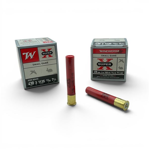 Winchester Super X 410 Gauge 3" #7.5 Shot Ammunition, 50 Rounds