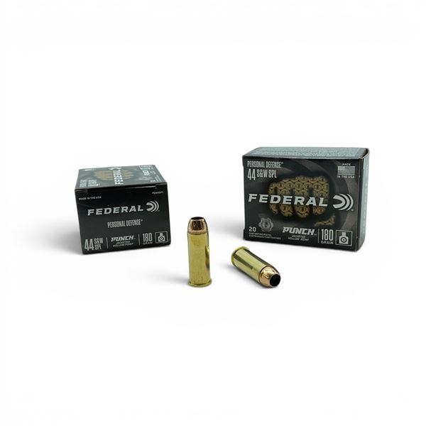 Federal Personal Defense 44 S&W SPLK 180 Grain JHP Ammunition, 40 Rounds
