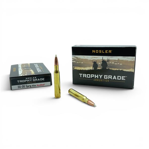 Nosler Trophy Grade 30-06 SPRG 165 Grain AccuBond Ammunition, 40 Rounds