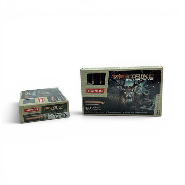 Norma Tipstrike 7mm Rem Mag 160 Grain Polymer Tip Ammunition, 40 Rounds