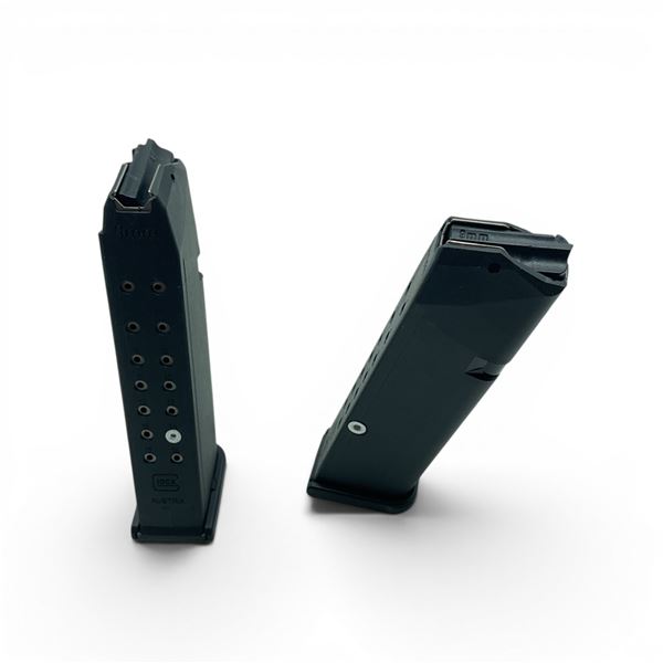 Glock Polymer 9mm Pinned To 10 Round Pistol Magazine X2