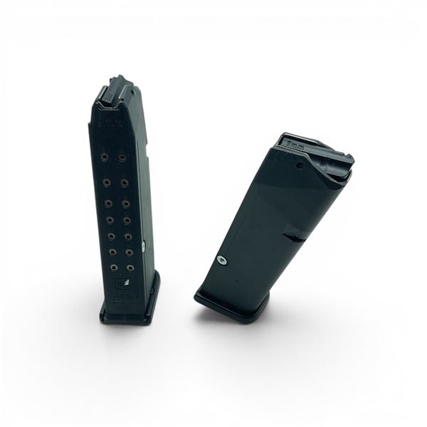 Glock Polymer 9mm Pinned To 10 Round Pistol Magazine X2