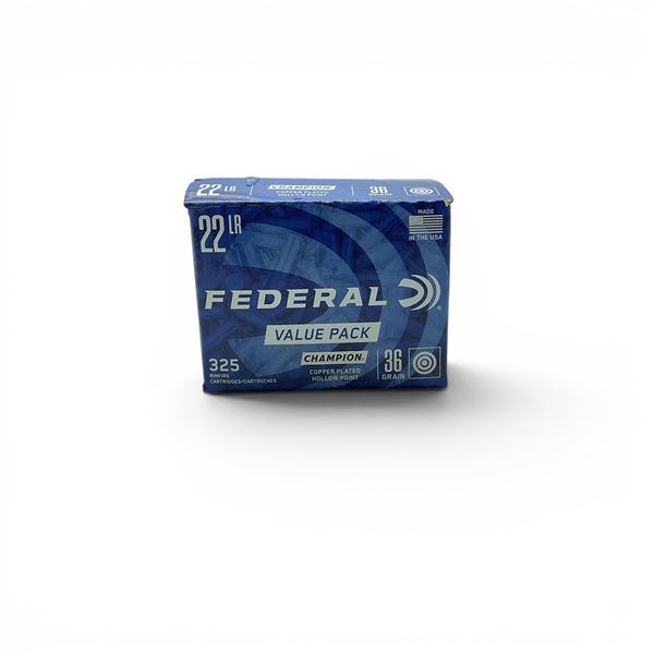 Federal Champion 22 LR 36 Grain CPHP Ammunition, 325 Rounds