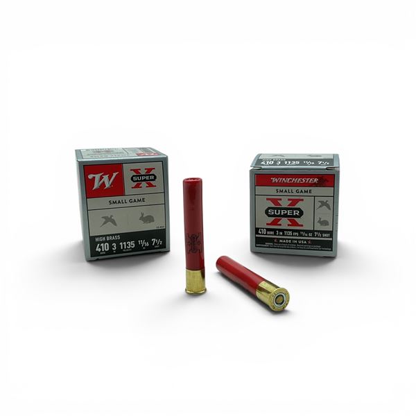 Winchester Super X 410 Gauge 3" #7.5 Shot Ammunition, 50 Rounds