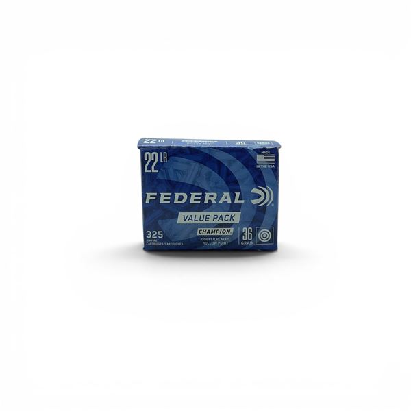 Federal Champion 22 LR 36 Grain CPHP Ammunition, 325 Rounds