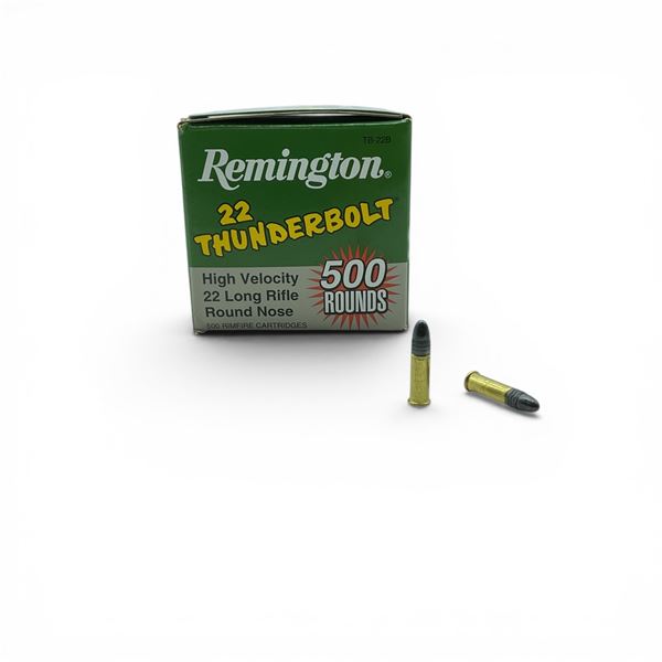 Remington Thunderbolt 22 LR High Velocity RN Ammunition, 500 Rounds