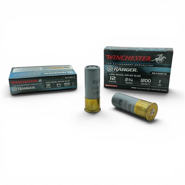 Winchester Ranger 12 Gauge 2 3/4" Low Recoil Rifled Slug Ammunition, 10 Rounds