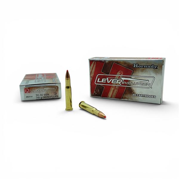 Hornady  LEVERevolution 30-30 Win 140 Grain Monoflex Ammunition, 40 Rounds