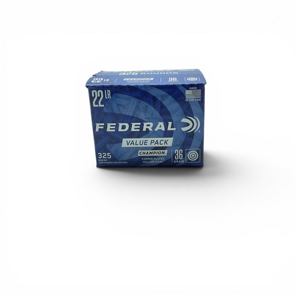 Federal Champion 22 LR 36 Grain CPHP Ammunition, 325 Rounds