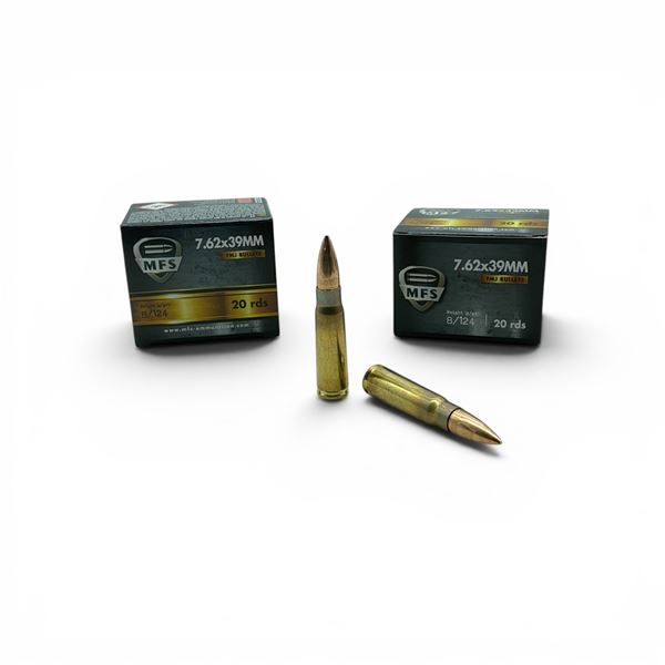 MFS 7.62 X 39mm 124 Grain FMJ Ammunition, 40 Rounds