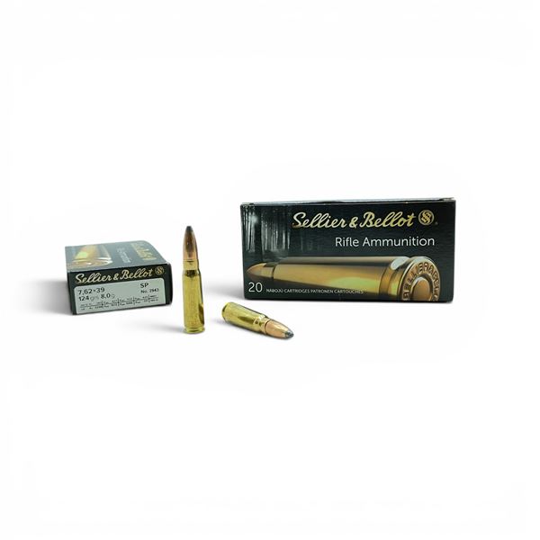 Sellier & Bellot 7.62 X 39mm 124 Grain SP Ammunition, 40 Rounds