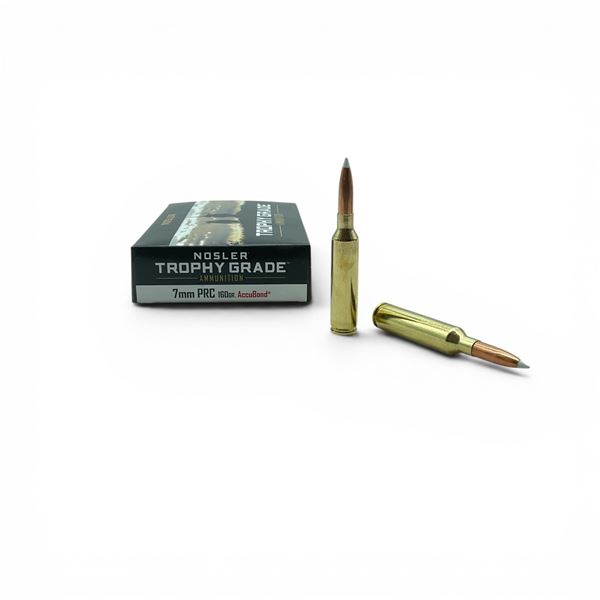 Nosler Trophy Grade 7mm PRC 160 Grain AccuBond Ammunition, 20 Rounds