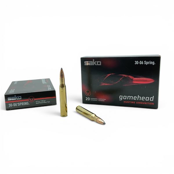 Sako Gamehead 30-06 Spring 150 Grain SP-BT Ammunition, 40 Rounds