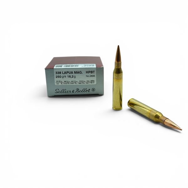 Sellier & Bellot 338 Lapua Mag 250 Grain HPBT Ammunition, 10 Rounds