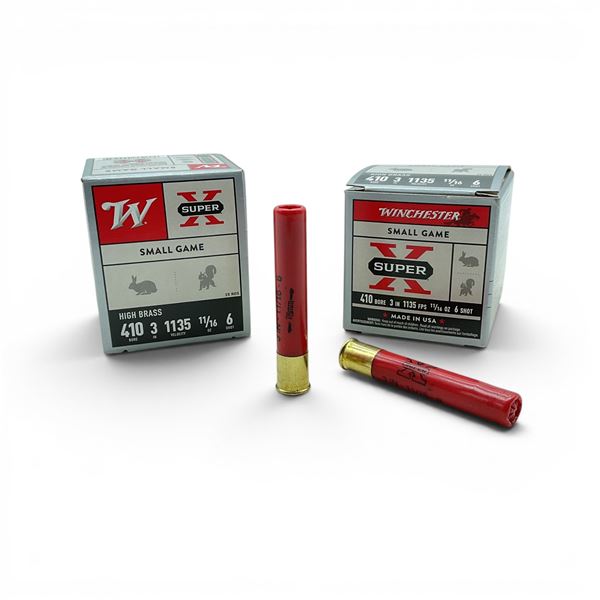 Winchester Super X 410 Gauge 3" #6 Shot Ammunition, 50 Rounds