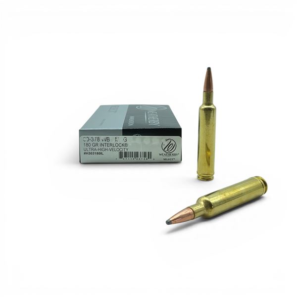 Weatherby Select 30-378 WBY Mag 180 Grain Interlock Ultra-High Velocity Ammunition, 20 Rounds