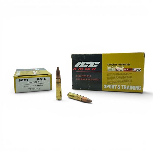 ICC Sport & Training 300 BLK 108 Grain JPT Ammunition, 40 Rounds
