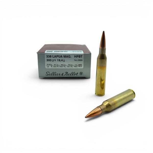 Sellier & Bellot 338 Lapua Mag 300 Grain HPBT Ammunition, 10 Rounds