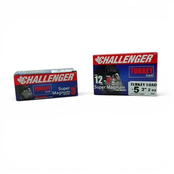 Challenger Turkey Load 12 Gauge 3" Super Magnum High Velocity Ammunition, 20 Rounds