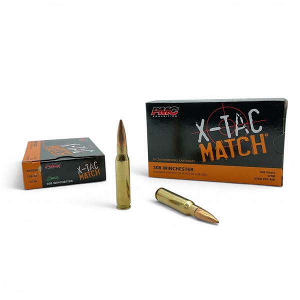 PMC X-Tac Match 308 Winchester 168 Grain OTM Ammunition, 40 Rounds