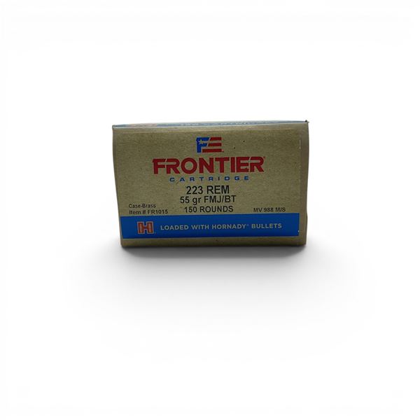 Frontier 223 Rem 55 Grain FMJ BT Ammunition, 150 Rounds