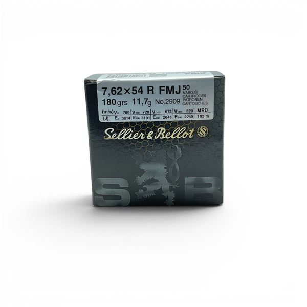 Sellier & Bellot 7.62 X 54R 180 Grain FMJ Ammunition, 50 Round