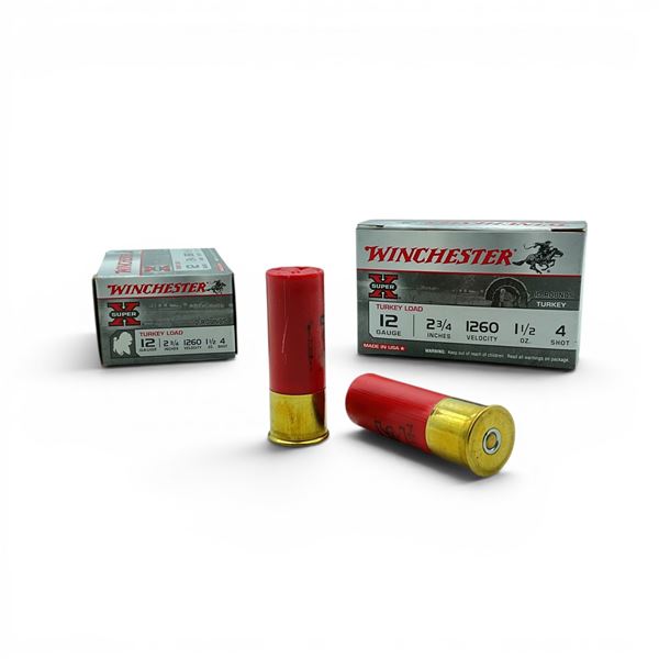 Winchester Super X 12 Gauge 2 3/4" #4 Shot Ammunition, 20 Rounds