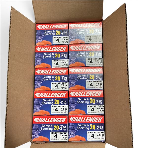 Challenger 10044 Sporting 20 Gauge 2 3/4" Ammunition, 250 Round Case