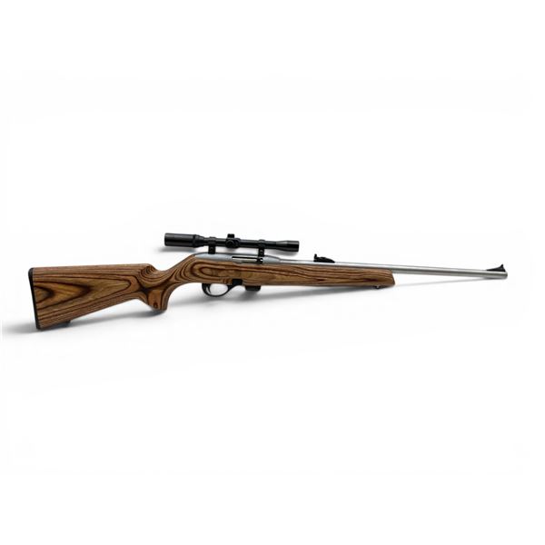 Remington Model 597 Stainless Semi Auto Rifle .22LR 20" Barrel Laminate Stock W/ Tasco 4X20 Scope