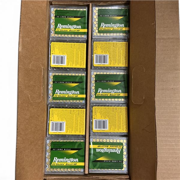 Remington Golden Bullet 22 LR High Velocity HP Ammunition, 5000 Round Case