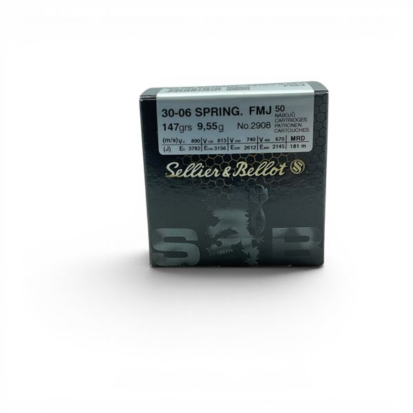 Sellier & Bellot 30-06 Spring 147 Grain FMJ Ammunition, 50 Rounds