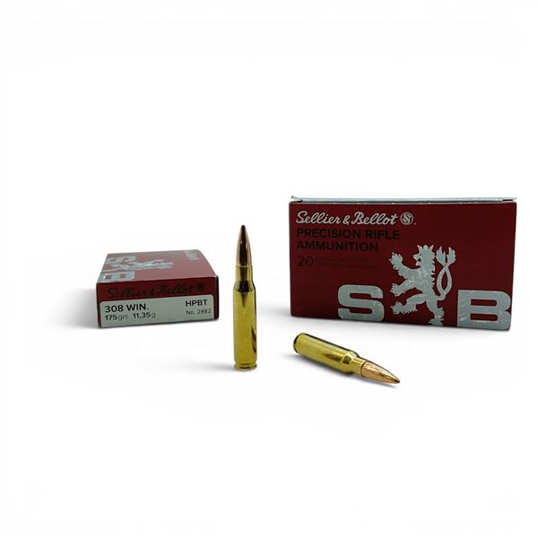 Sellier & Bellot 308 Win 175 Grain HPBT Ammunition, 40 Rounds