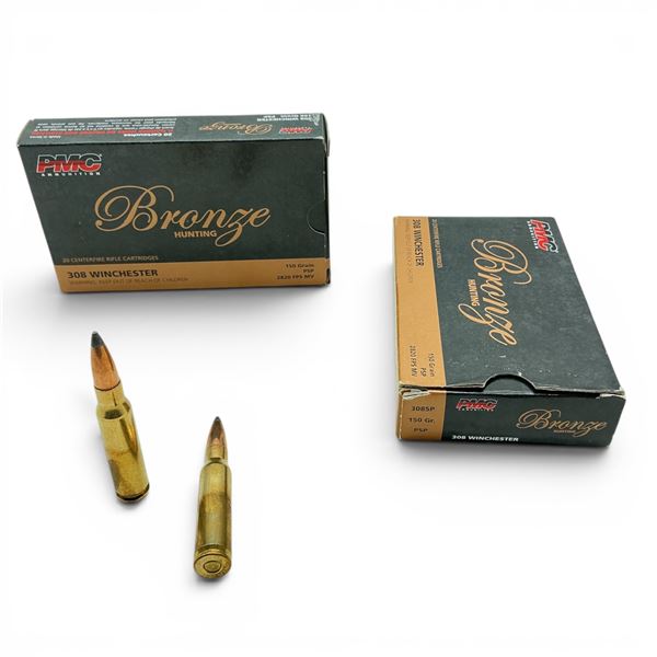 PMC Bronze 308 Winchester 150 Grain PSP Ammunition, 40 Rounds