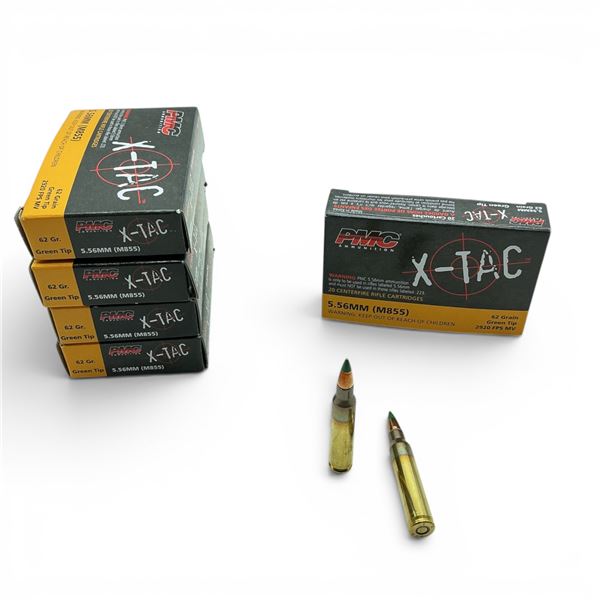PMC X-Tac 5.56mm 62 Grain Green Tip Ammunition, 100 Rounds