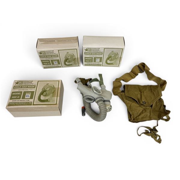 Evirstar Defense Products Child Gas Mask Model PDF-D Size XL X 3 Qty