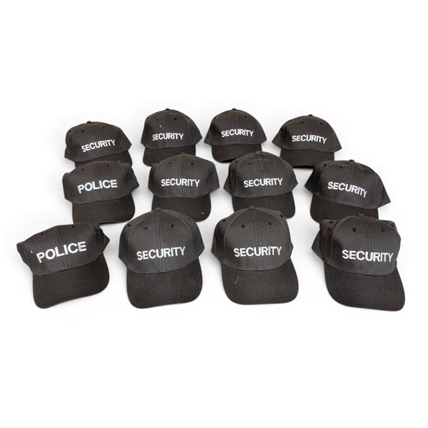 Security Hat, Adjustable, OSFM Black X 12 Qty