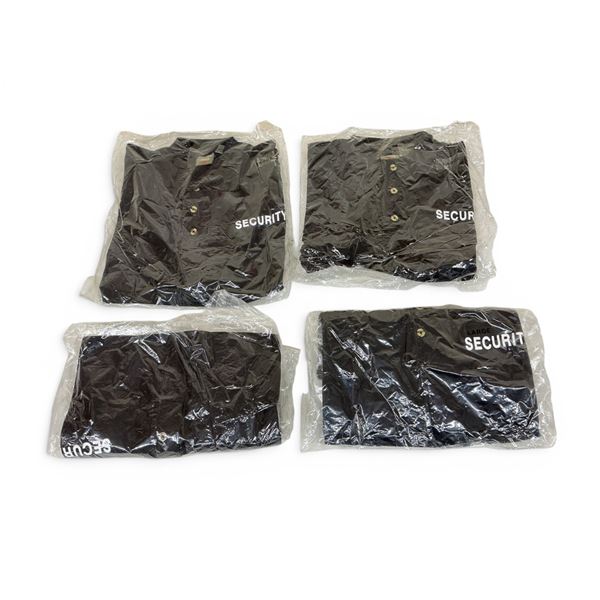 Parklands Security Polo Style Shirts Size Large, Black X 4 Qty