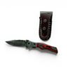 Image 1 : 3.5" Folding Damascus Blade Knife with Leather Pouch