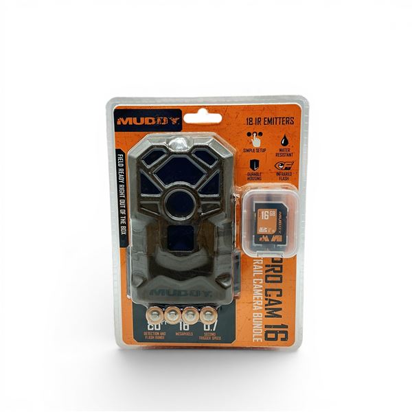 Muddy Pro Cam 16 Megapixels Trail Camera Bundle, New